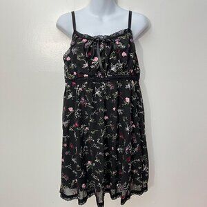 Thorn & Fable Floral Sweet Society Flower Embroidery Cami Whimsy Goth‎ Dress